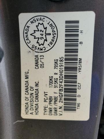 2013 HONDA CIVIC LX - 2HGFB2F43DH019185