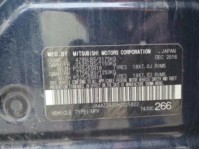 2017 MITSUBISHI OUTLANDER JA4AZ2A30HZ025822