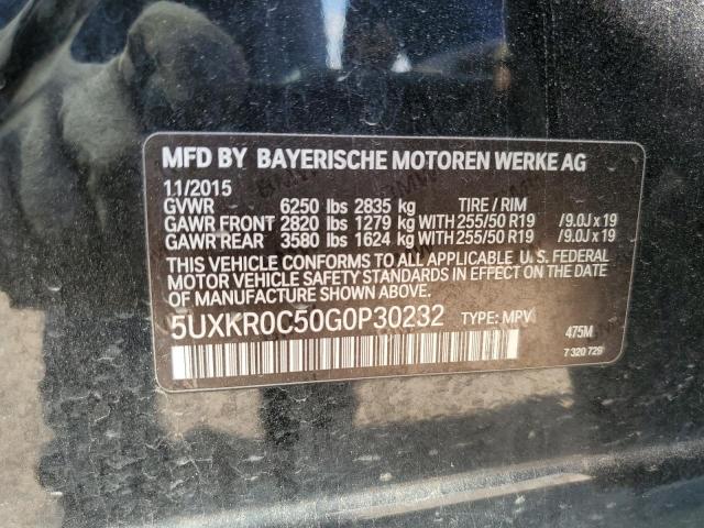 2016 BMW X5 XDRIVE3 - 5UXKR0C50G0P30232