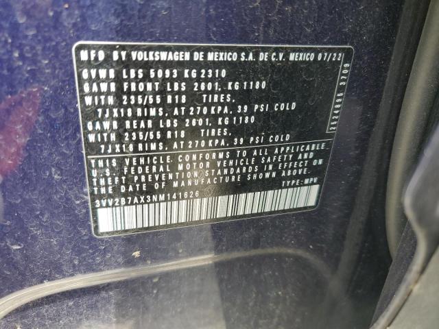 2022 VOLKSWAGEN TIGUAN SE - 3VV2B7AX3NM141626