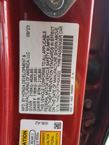 2023 HONDA ACCORD HYB 1HGCY2F77PA063222
