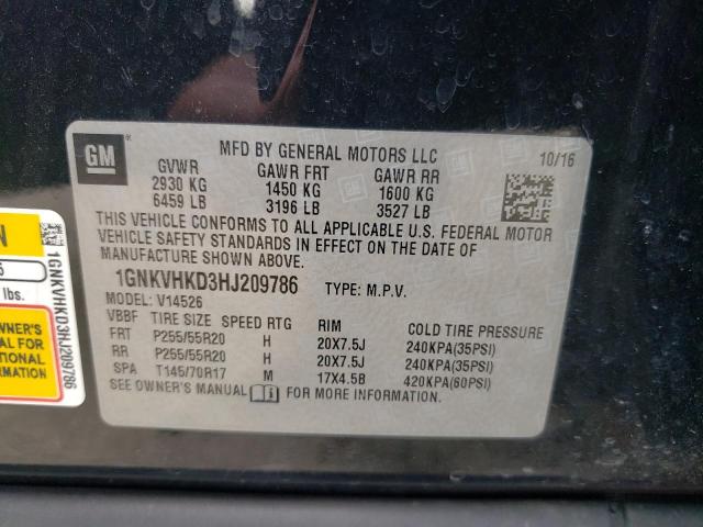 2017 CHEVROLET TRAVERSE L - 1GNKVHKD3HJ209786
