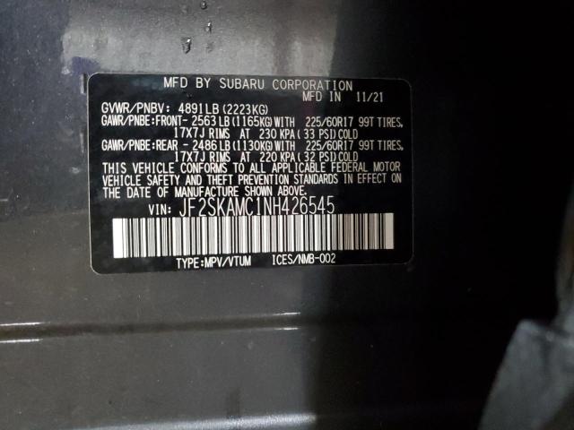 2022 SUBARU FORESTER W JF2SKAMC1NH426545