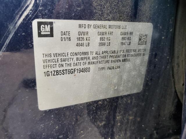 2016 CHEVROLET MALIBU LS 1G1ZB5ST6GF194880