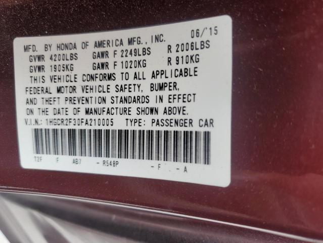 2015 HONDA ACCORD LX 1HGCR2F30FA210005