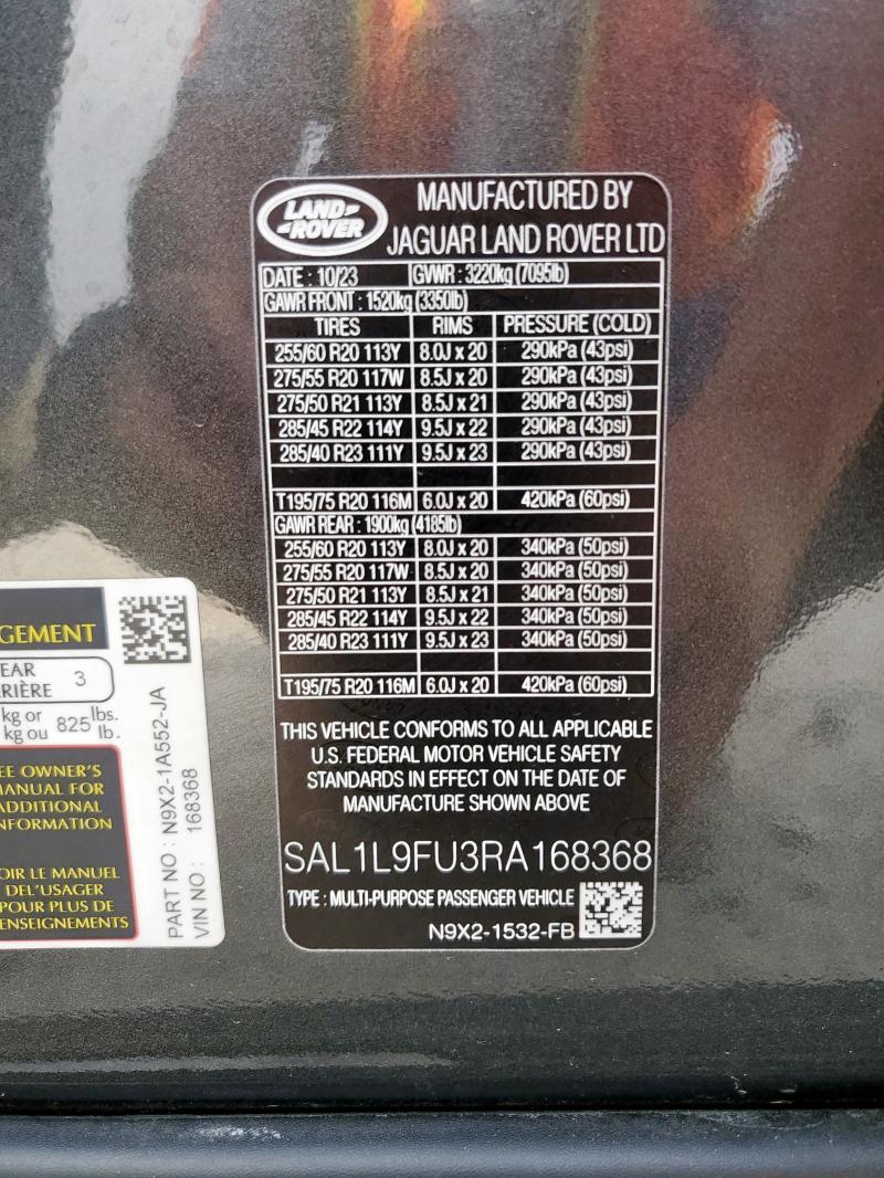 2024 LAND ROVER RANGE ROVE - SAL1L9FU3RA168368
