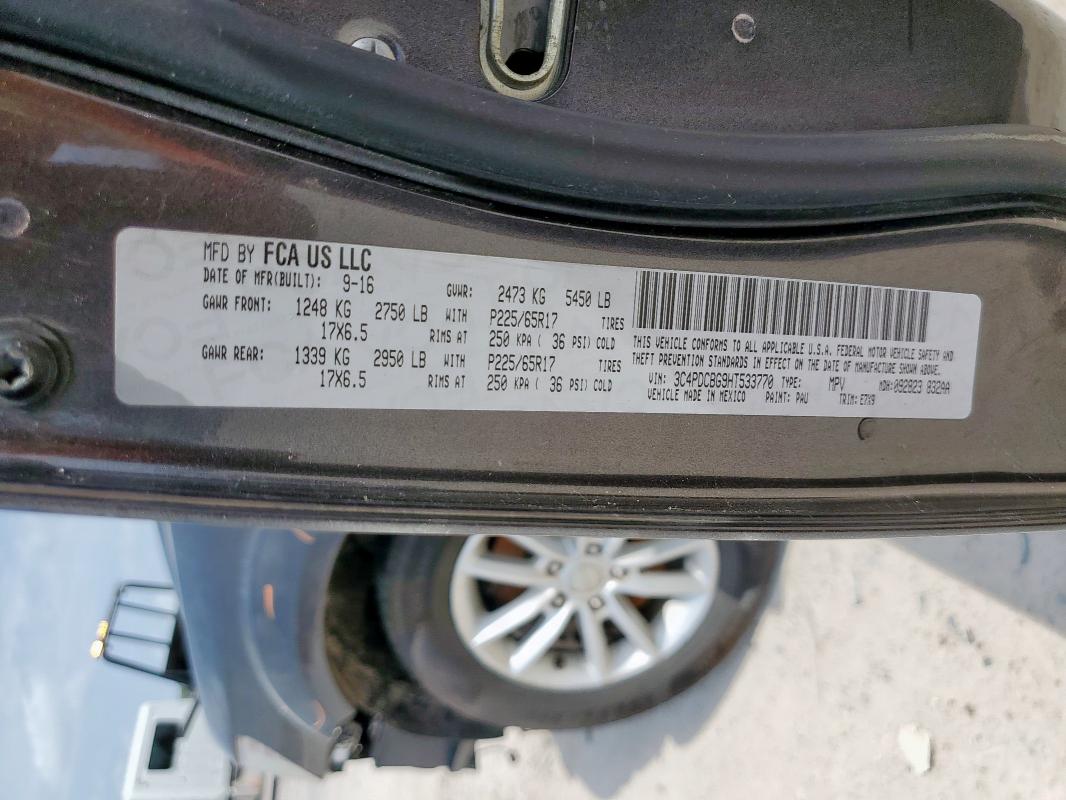 2017 DODGE JOURNEY SX - 3C4PDCBG9HT533770