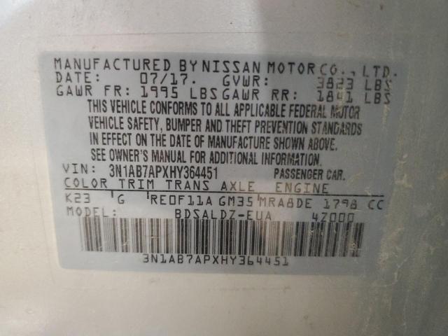 2017 NISSAN SENTRA S - 3N1AB7APXHY364451