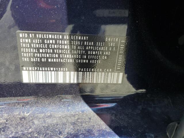 2016 VOLKSWAGEN E-GOLF SE - WVWKP7AU0GW912035