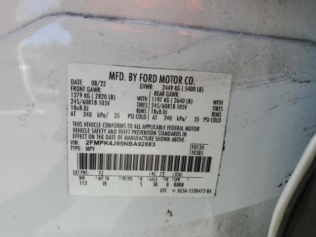 2022 FORD EDGE SEL - 2FMPK4J95NBA92883
