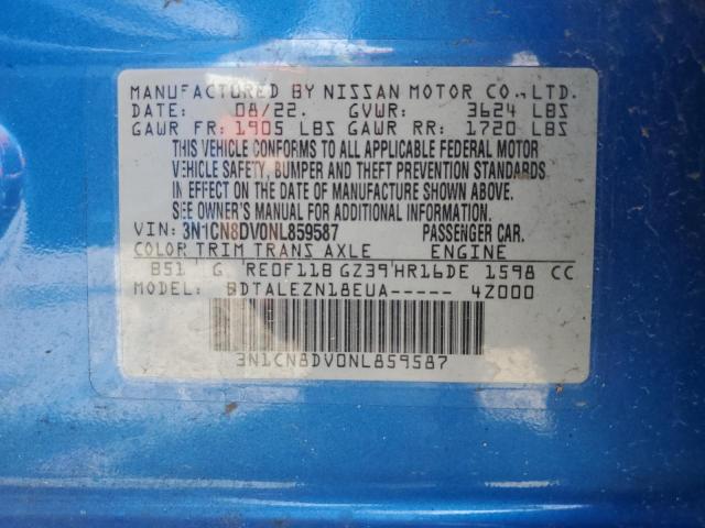 2022 NISSAN VERSA S - 3N1CN8DV0NL859587