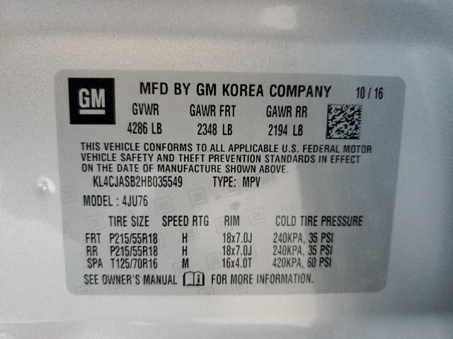 2017 BUICK ENCORE PRE - KL4CJASB2HB035549