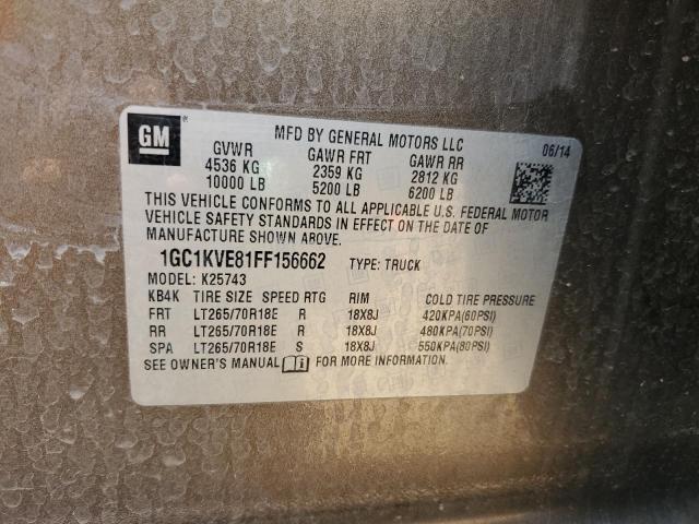 2015 CHEVROLET SILVERADO - 1GC1KVE81FF156662