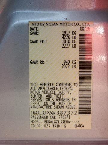 2016 NISSAN ALTIMA 2.5 #3296313451