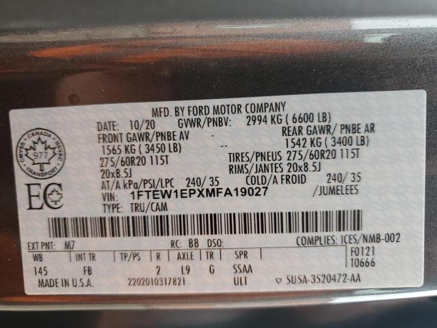 2021 FORD F150 SUPER - 1FTEW1EPXMFA19027