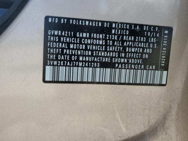2015 VOLKSWAGEN JETTA BASE 3VW2K7AJ7FM241253