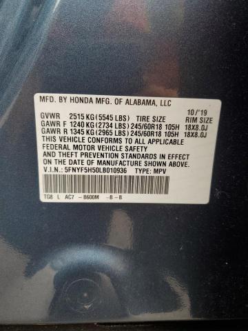 2020 HONDA PILOT EXL - 5FNYF5H50LB010936