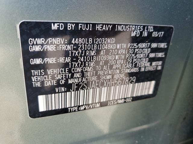 2017 SUBARU FORESTER 2 - JF2SJAECXHH567829