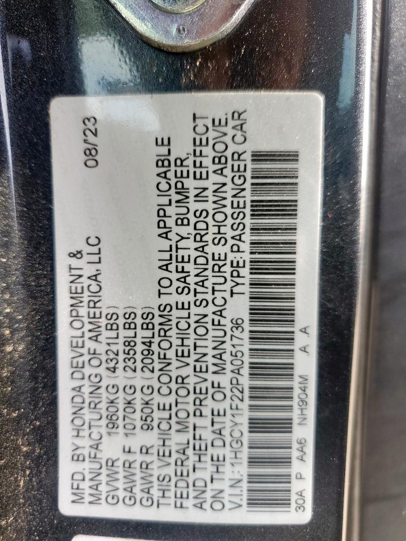2023 HONDA ACCORD LX - 1HGCY1F22PA051736