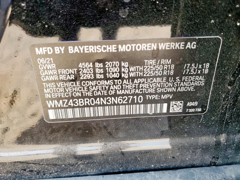 2022 MINI COOPER COU WMZ43BR04N3N62710