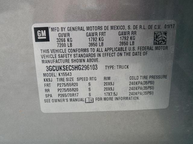 2017 CHEVROLET SILVERADO - 3GCUKSEC5HG296103