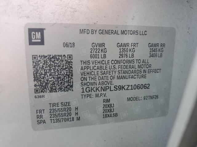 2019 GMC ACADIA DEN 1GKKNPLS9KZ106062