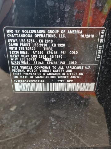2019 VOLKSWAGEN ATLAS SEL - 1V2ER2CAXKC509184