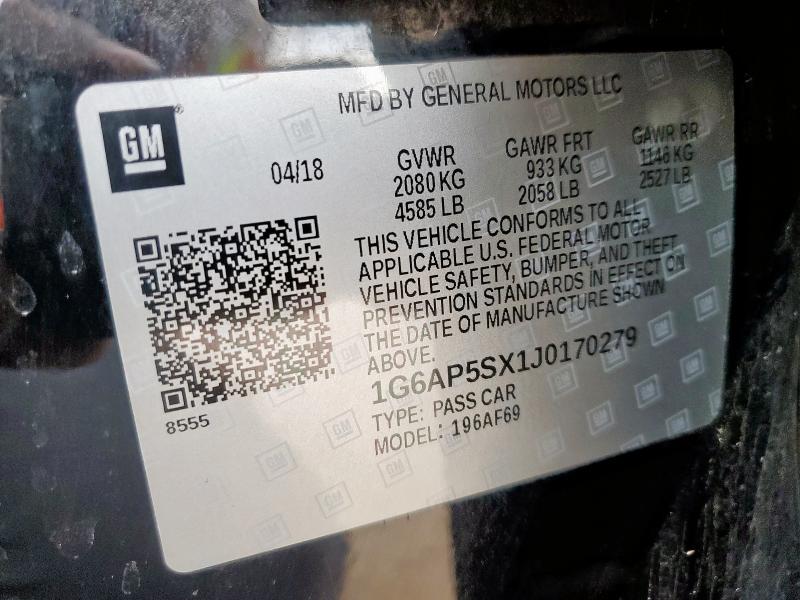 2018 CADILLAC CTS - 1G6AP5SX1J0170279