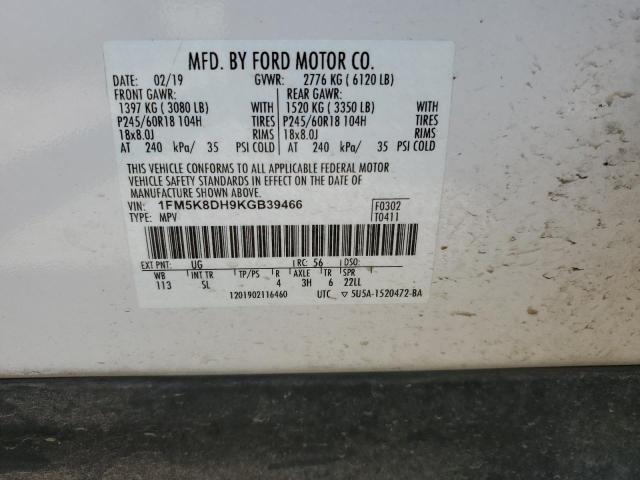 2019 FORD EXPLORER X - 1FM5K8DH9KGB39466