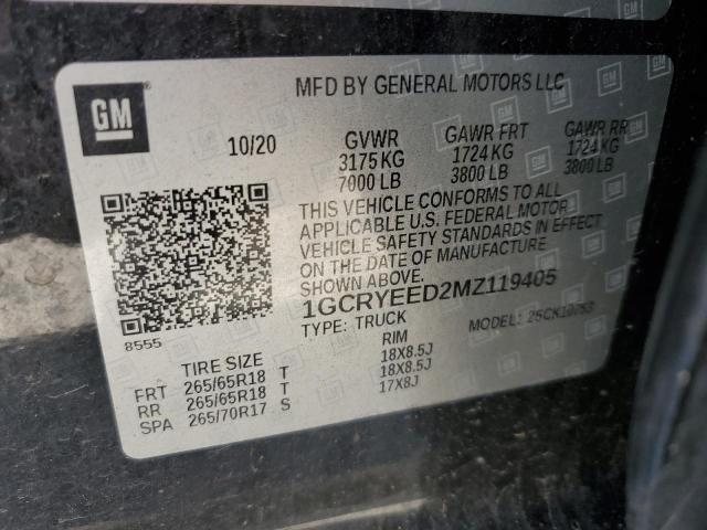 2021 CHEVROLET SILVERADO K1500 RST 1GCRYEED2MZ119405