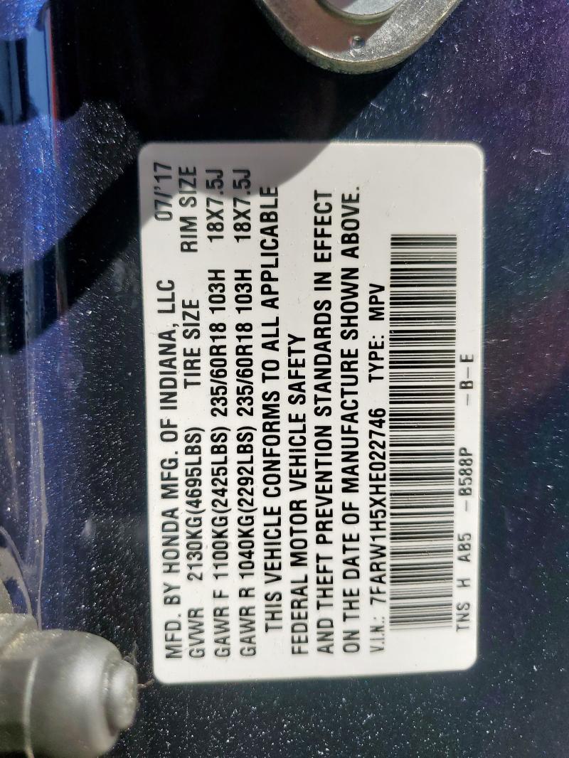 2017 HONDA CR-V EX - 7FARW1H5XHE022746