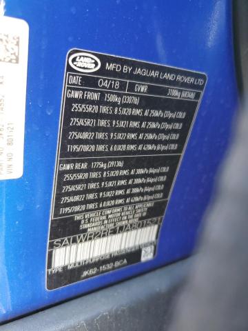 2018 LAND ROVER RANGE ROVE SALWR2RE1JA801521