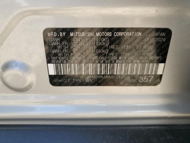 2021 MITSUBISHI OUTLANDER - JA4APVAU9MU012431