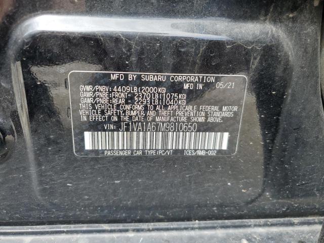2021 SUBARU WRX JF1VA1A67M9810650
