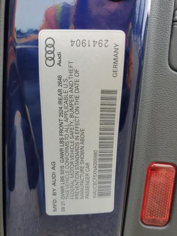 2022 AUDI A5 PREMIUM WAUCBCF5XNA005880