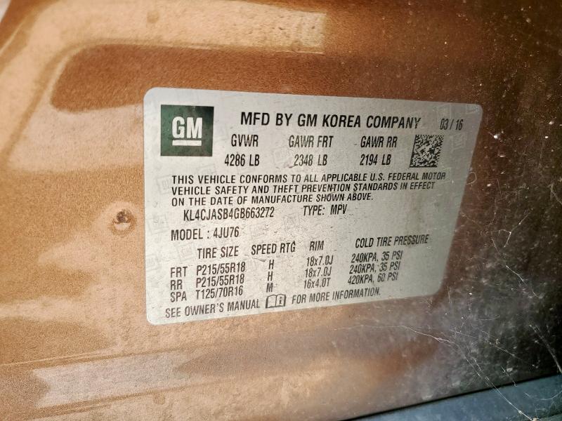 2016 BUICK ENCORE - KL4CJASB4GB663272
