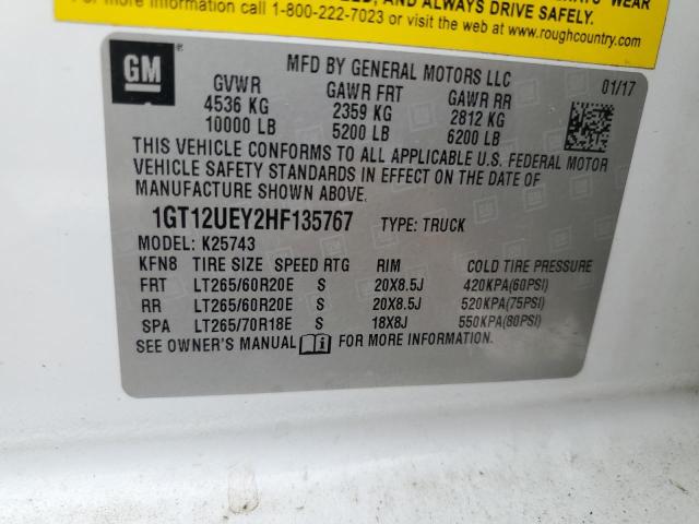 2017 GMC SIERRA K25 - 1GT12UEY2HF135767