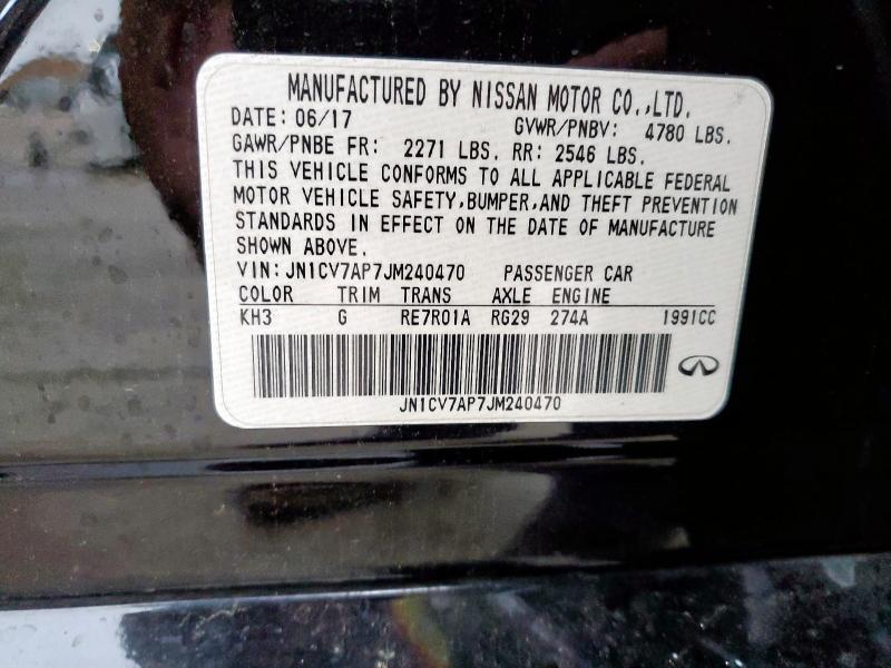 2018 INFINITI Q50 PURE - JN1CV7AP7JM240470