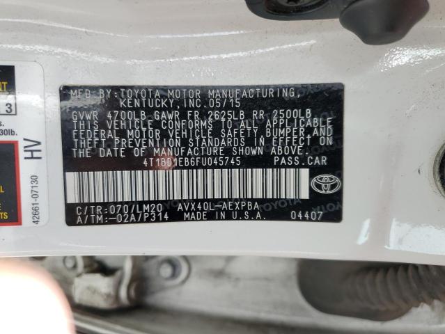 2015 TOYOTA AVALON HYB 4T1BD1EB6FU045745