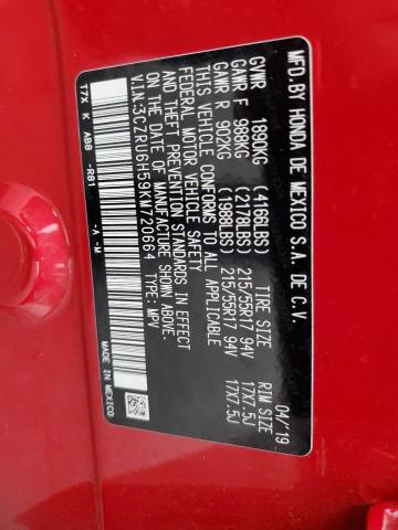 2019 HONDA HR-V EX 3CZRU6H59KM720664