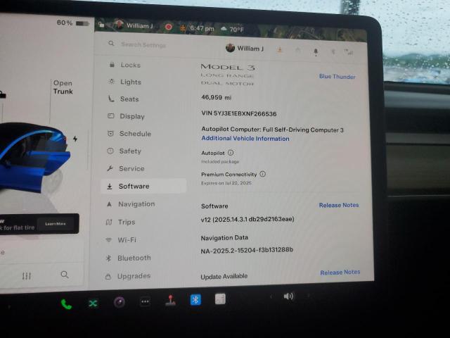 2022 TESLA MODEL 3 5YJ3E1EBXNF266536