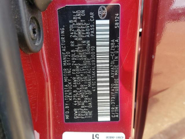 2020 TOYOTA CAMRY LE 4T1C11AK4LU930010