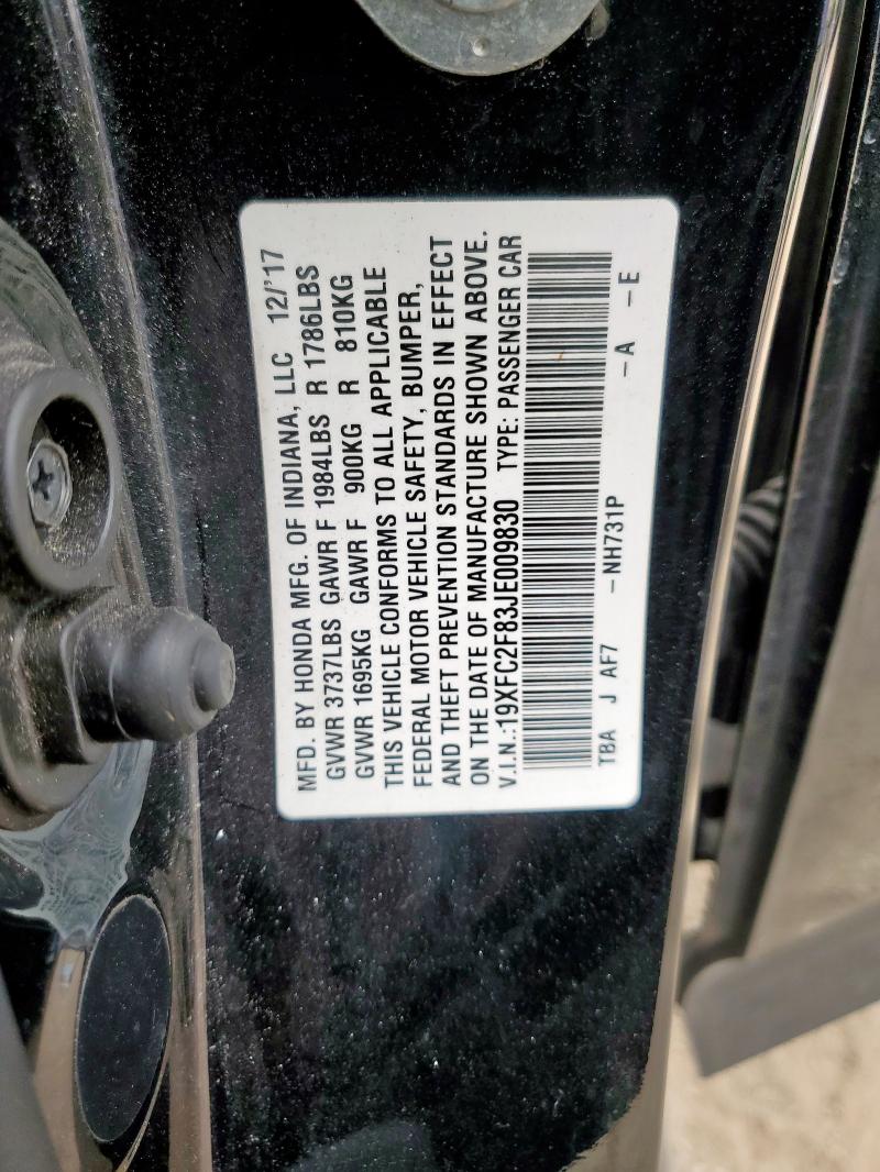 2018 HONDA CIVIC EX - 19XFC2F83JE009830