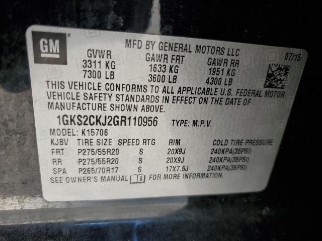 2016 GMC YUKON DENA 1GKS2CKJ2GR110956