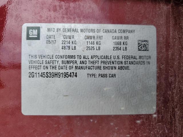 2017 CHEVROLET IMPALA PRE - 2G1145S39H9195474