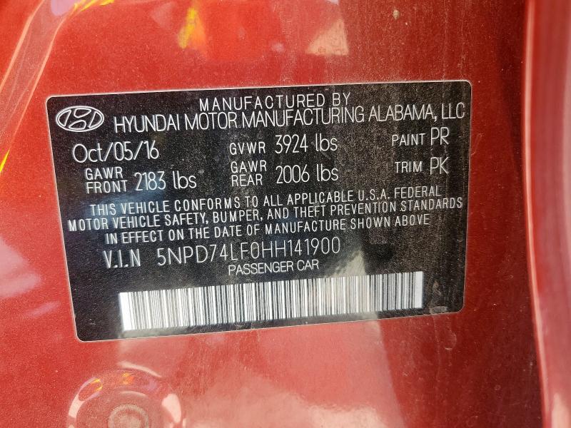 2017 HYUNDAI ELANTRA SE - 5NPD74LF0HH141900