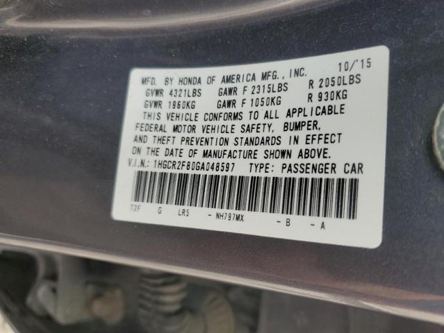 2016 HONDA ACCORD EXL - 1HGCR2F80GA048597