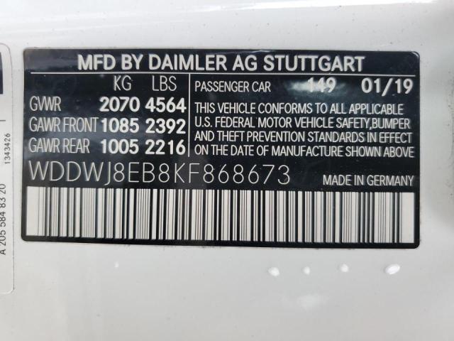 2019 MERCEDES-BENZ C 300 4MAT WDDWJ8EB8KF868673