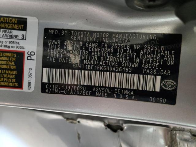 2017 TOYOTA CAMRY LE 4T1BF1FK6HU426183