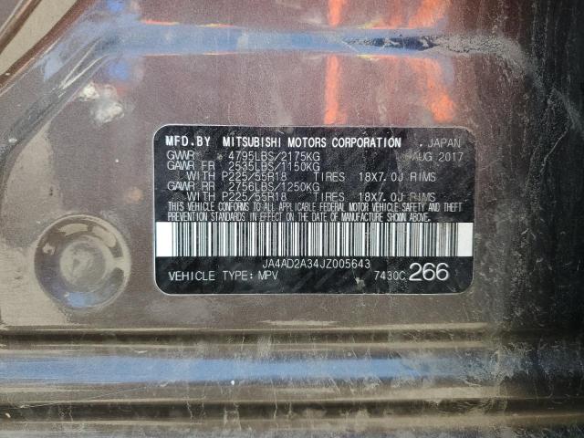 2018 MITSUBISHI OUTLANDER - JA4AD2A34JZ005643